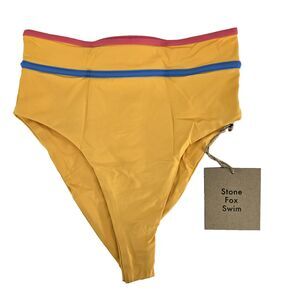Stone Fox Swim Revolve Women's Size XS Juniper Bottom Honeycomb Sunset NWT